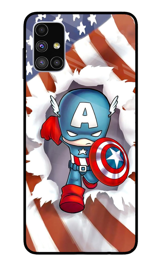 Captain America Samsung M51 Glass Case