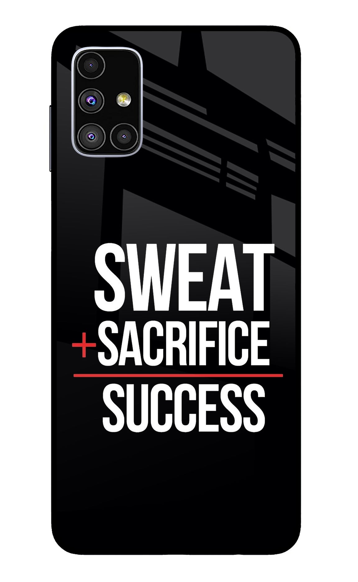Sweat Sacrifice Success Samsung M51 Glass Case