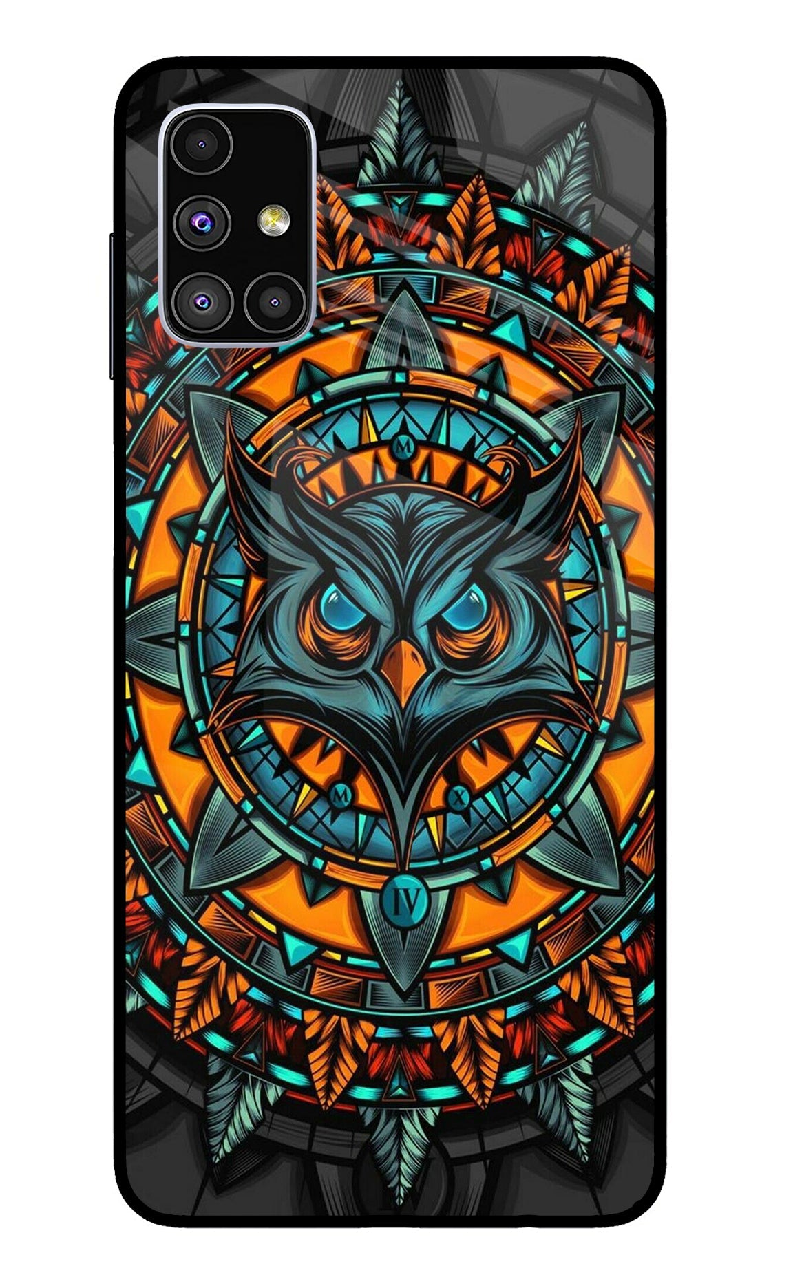 Angry Owl Art Samsung M51 Glass Case