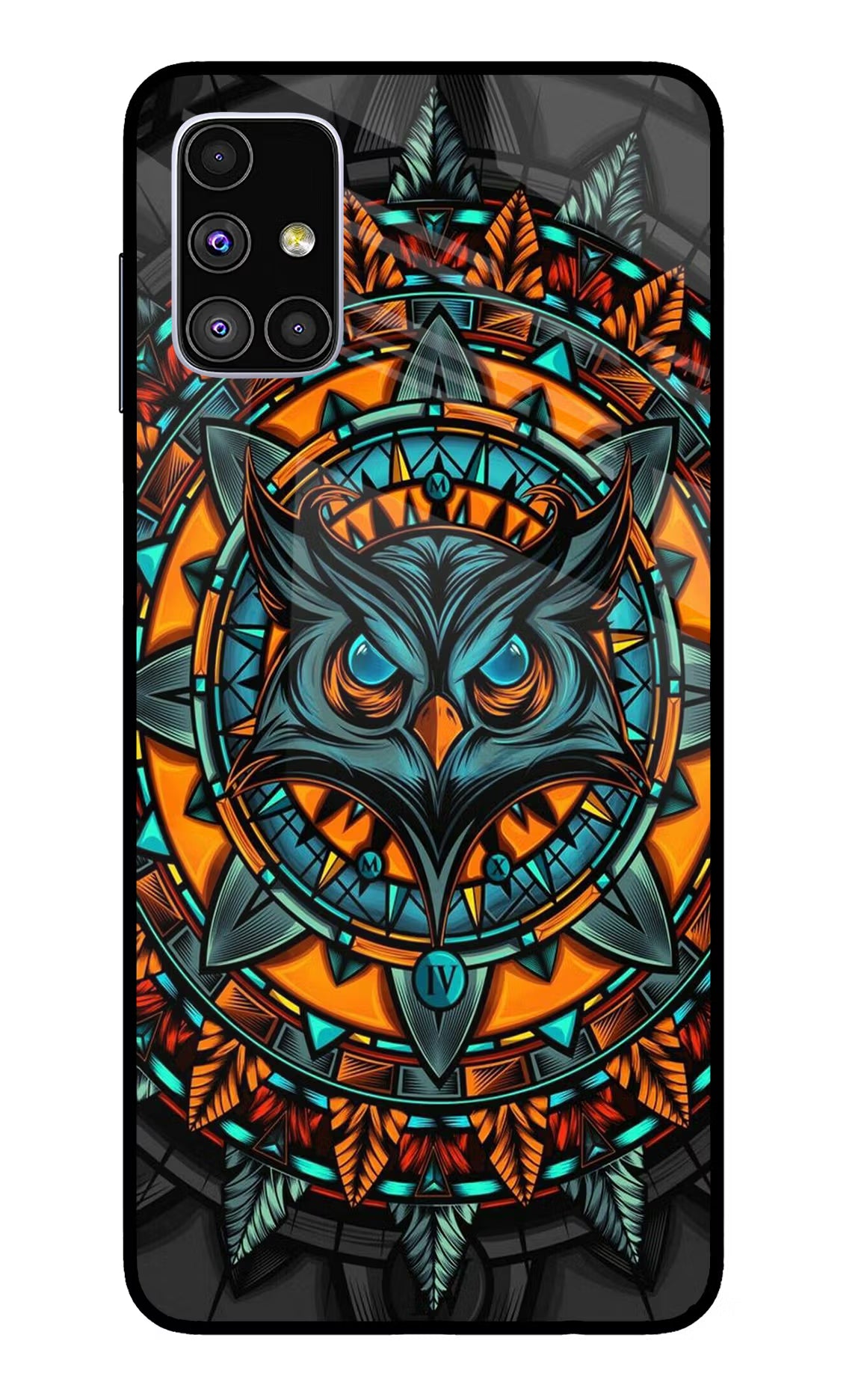 Angry Owl Art Samsung M51 Glass Case Back Cover by Casekaro