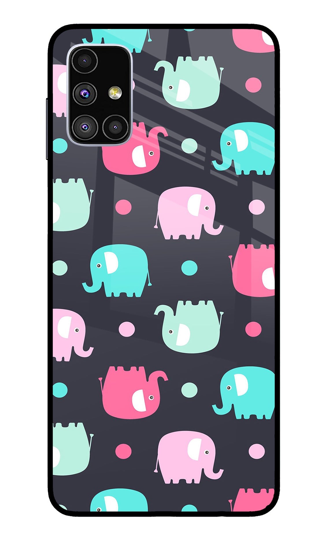 Elephants Samsung M51 Glass Case