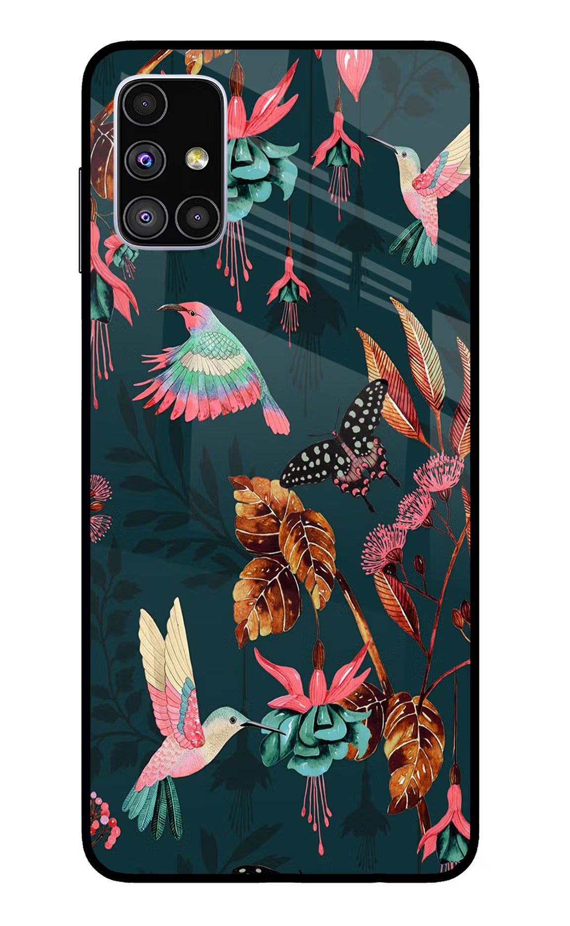 Birds Samsung M51 Glass Case Back Cover by Casekaro