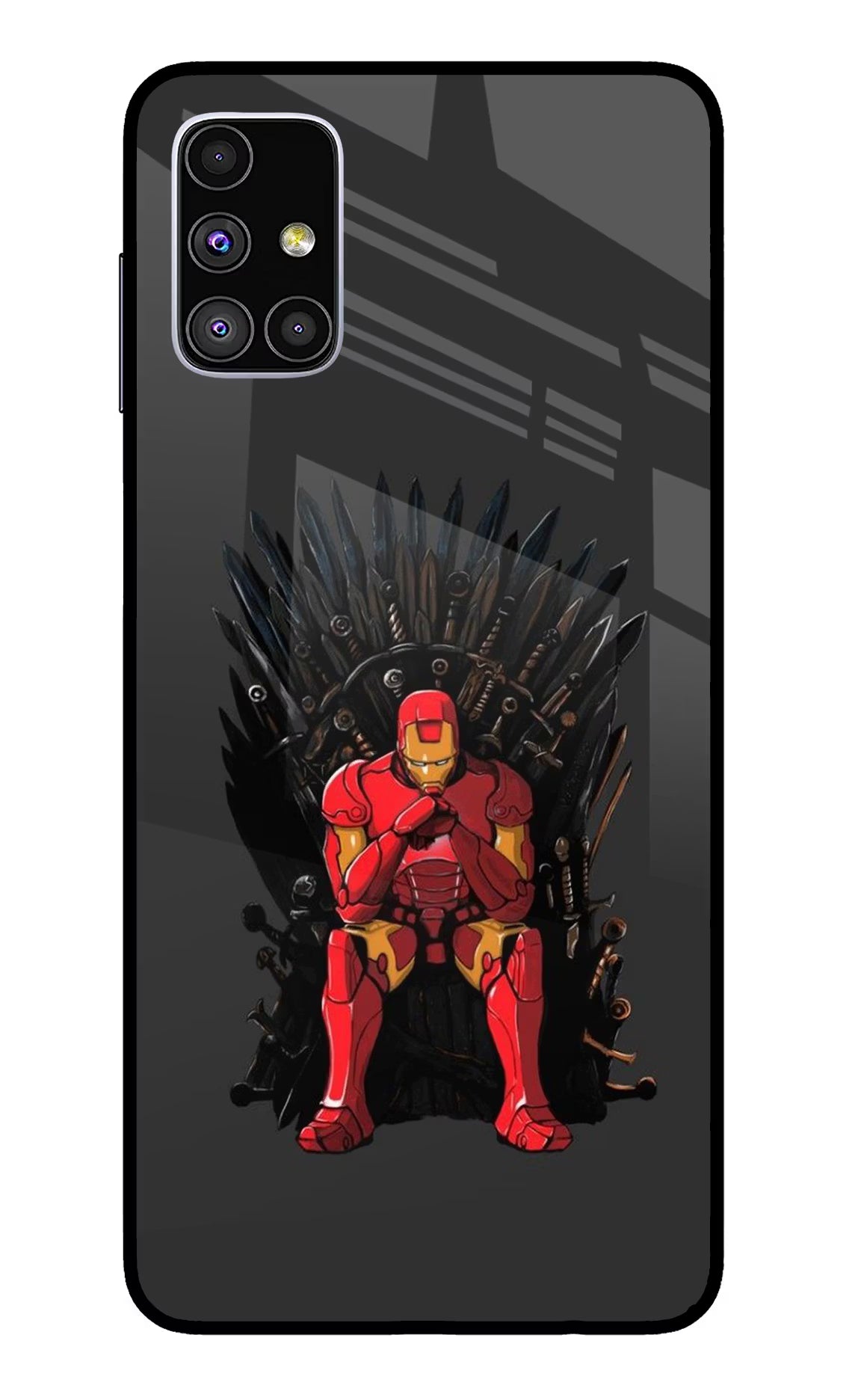 Ironman Throne Samsung M51 Glass Case Back Cover by Casekaro