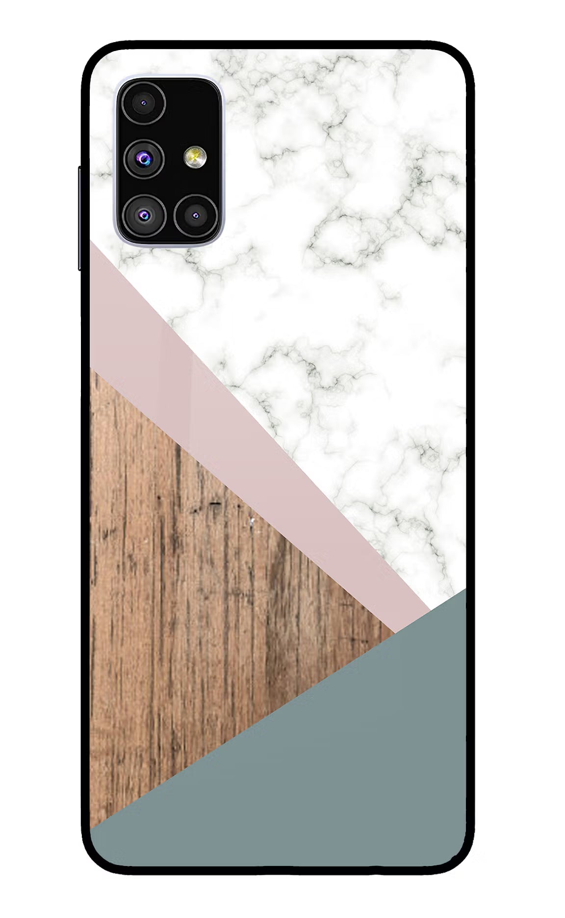 Marble wood Abstract Samsung M51 Glass Case Back Cover by Casekaro