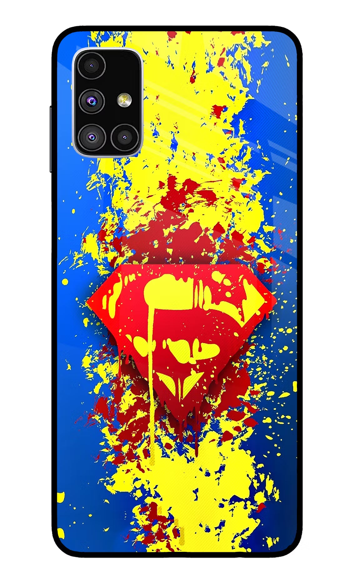 Superman logo Samsung M51 Glass Case Back Cover by Casekaro