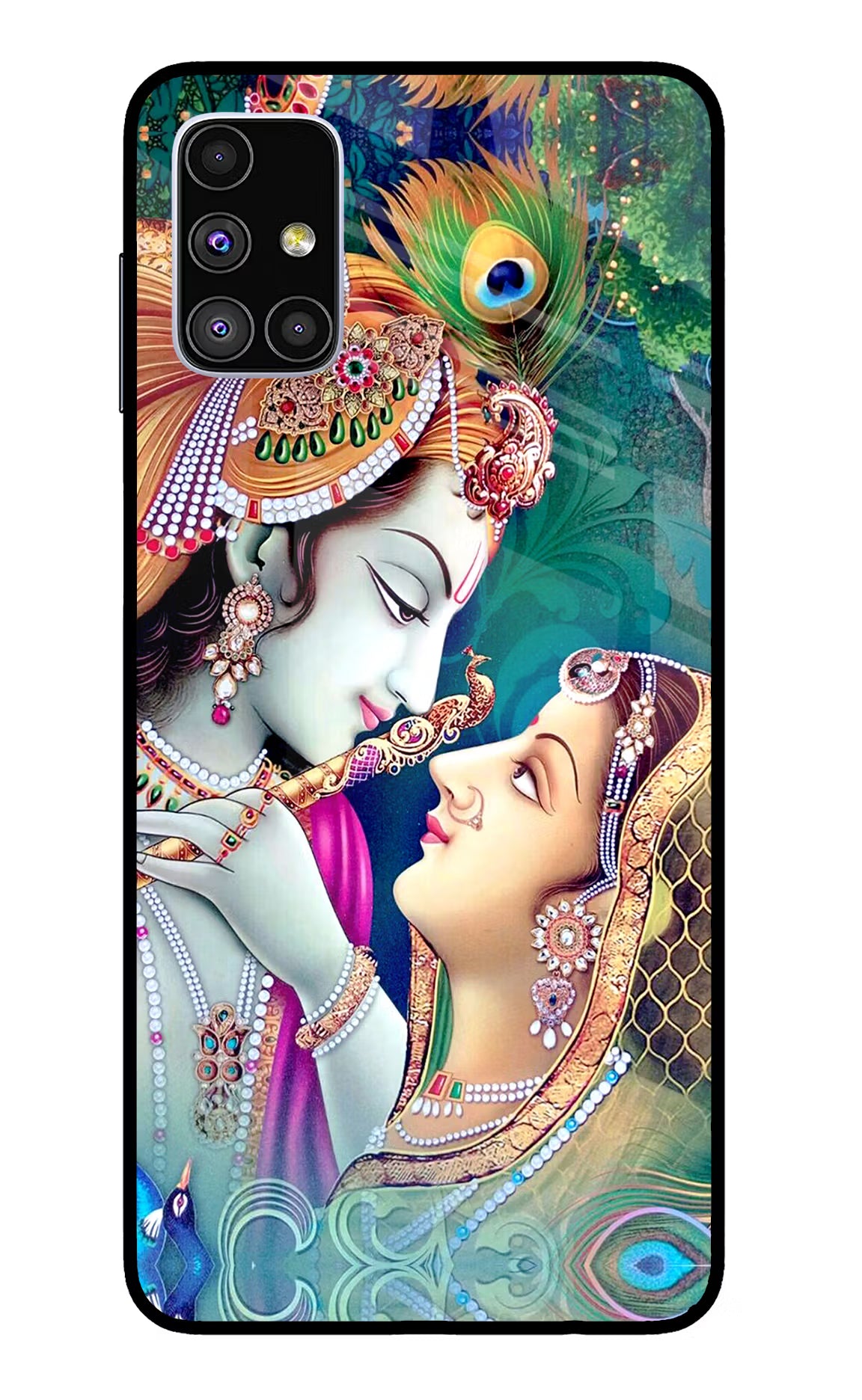 Lord Radha Krishna Samsung M51 Glass Case Back Cover by Casekaro