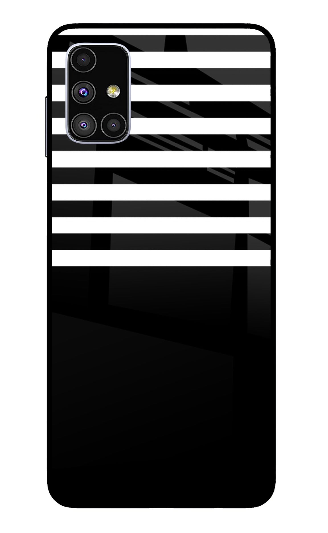 Black and White Print Samsung M51 Glass Case