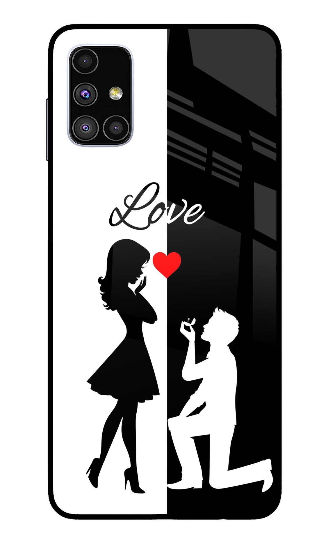 Love Propose Black And White Samsung M51 Back Cover