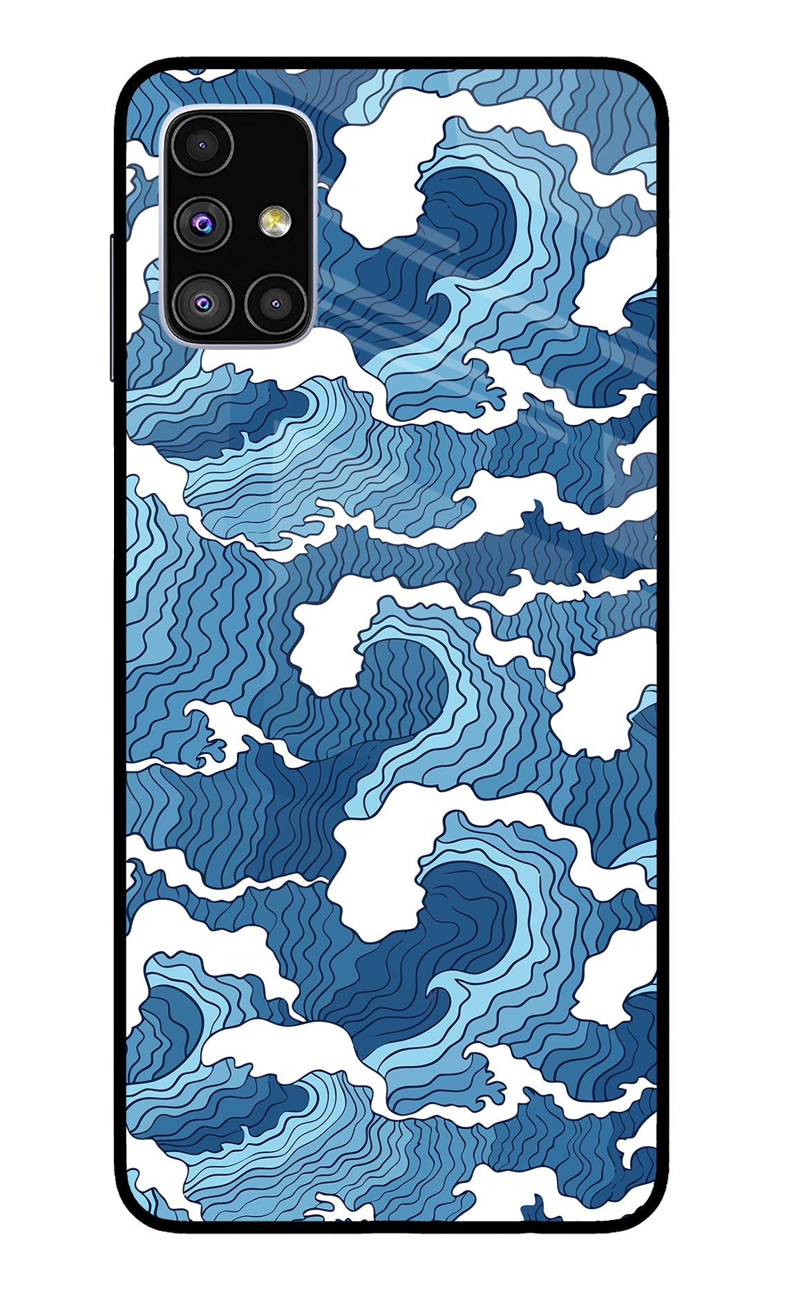 Blue Waves Samsung M51 Glass Case