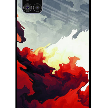 Fire Cloud Samsung M51 Glass Case