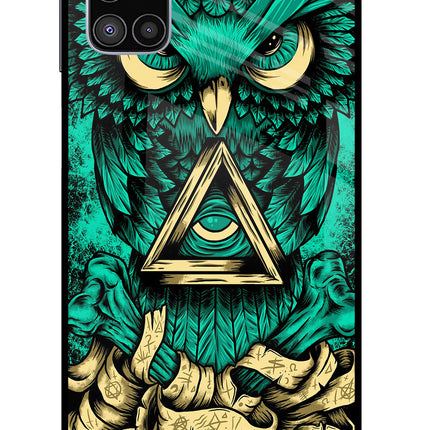 Green Owl Samsung M51 Glass Case