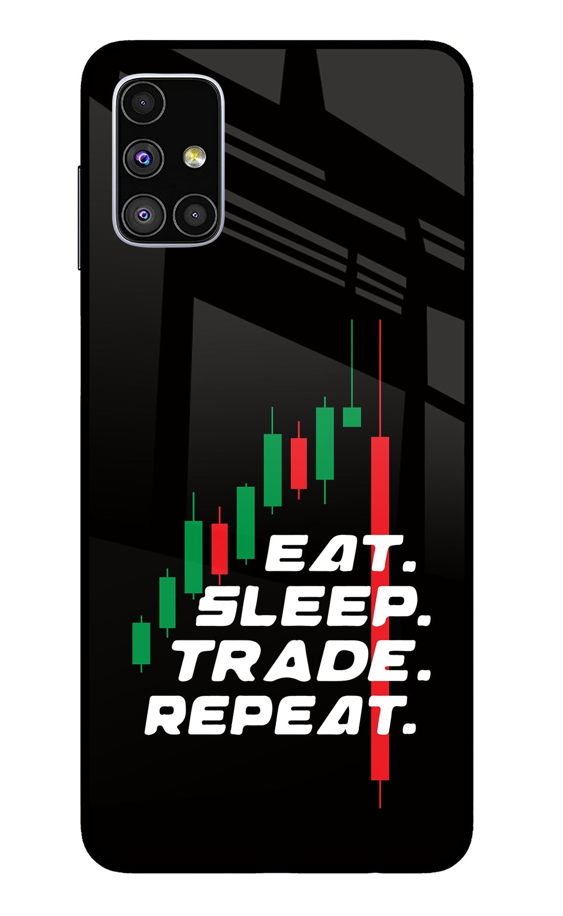 Eat Sleep Trade Repeat Samsung M51 Back Cover