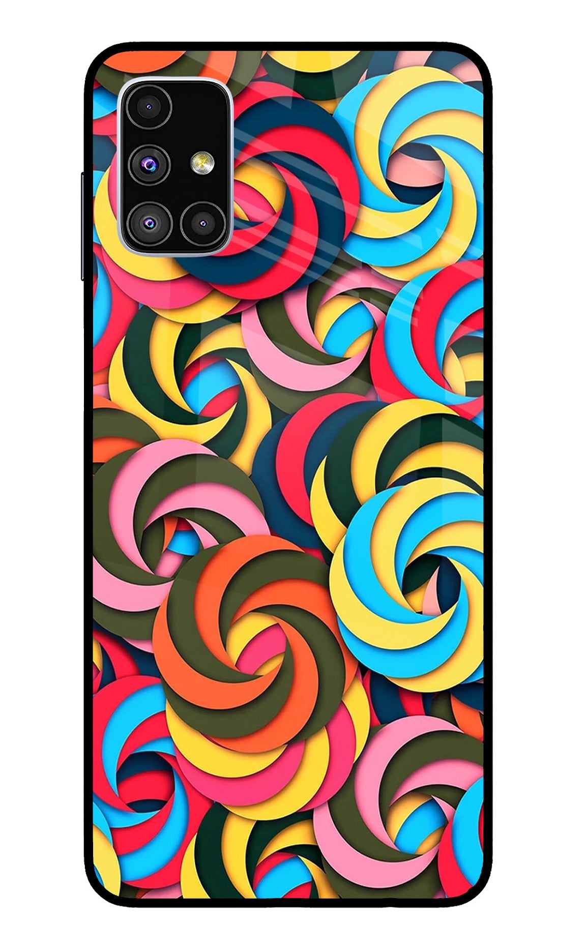 Spiral Pattern Samsung M51 Back Cover