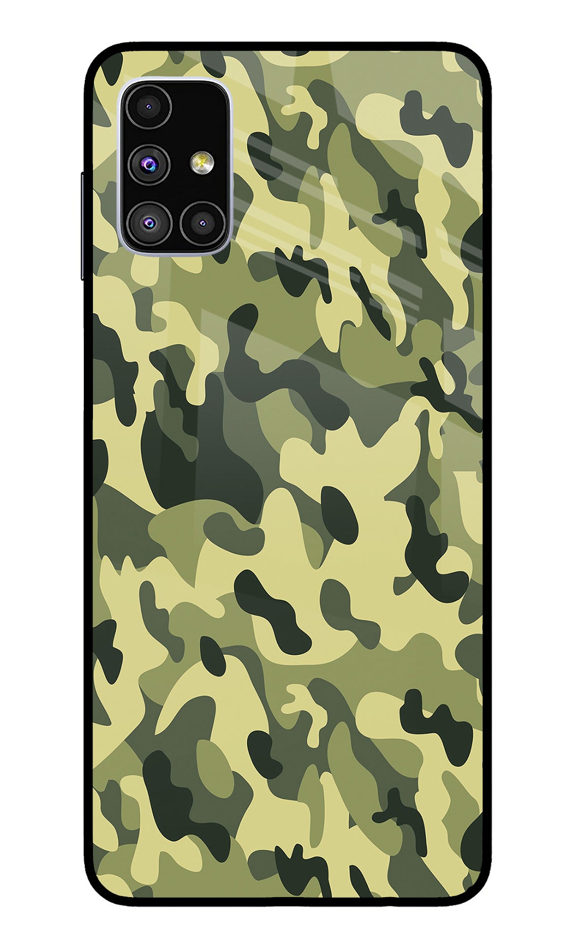 Camouflage Samsung M51 Glass Case