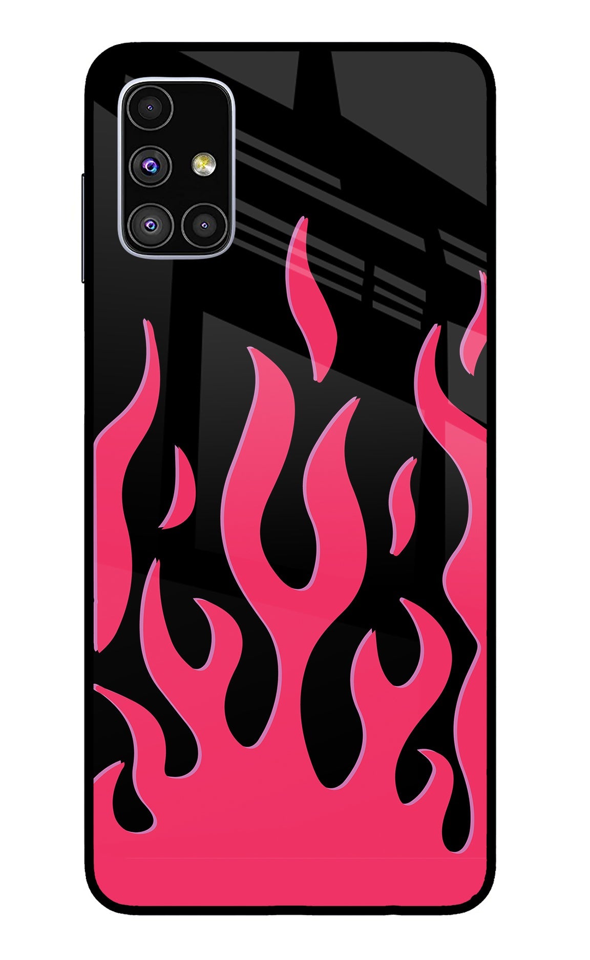 Fire Flames Samsung M51 Glass Case