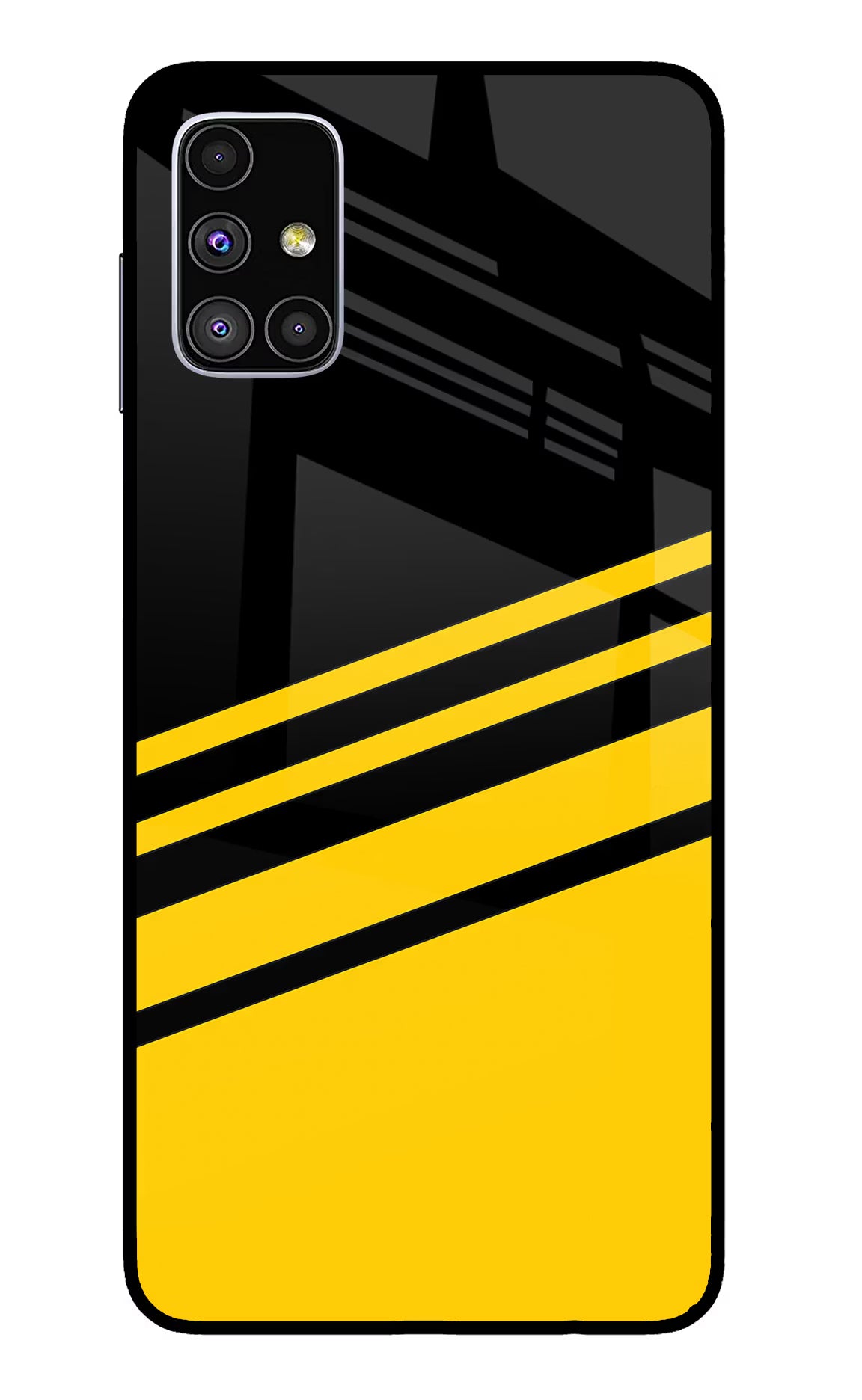 Yellow Shades Samsung M51 Glass Case Back Cover by Casekaro