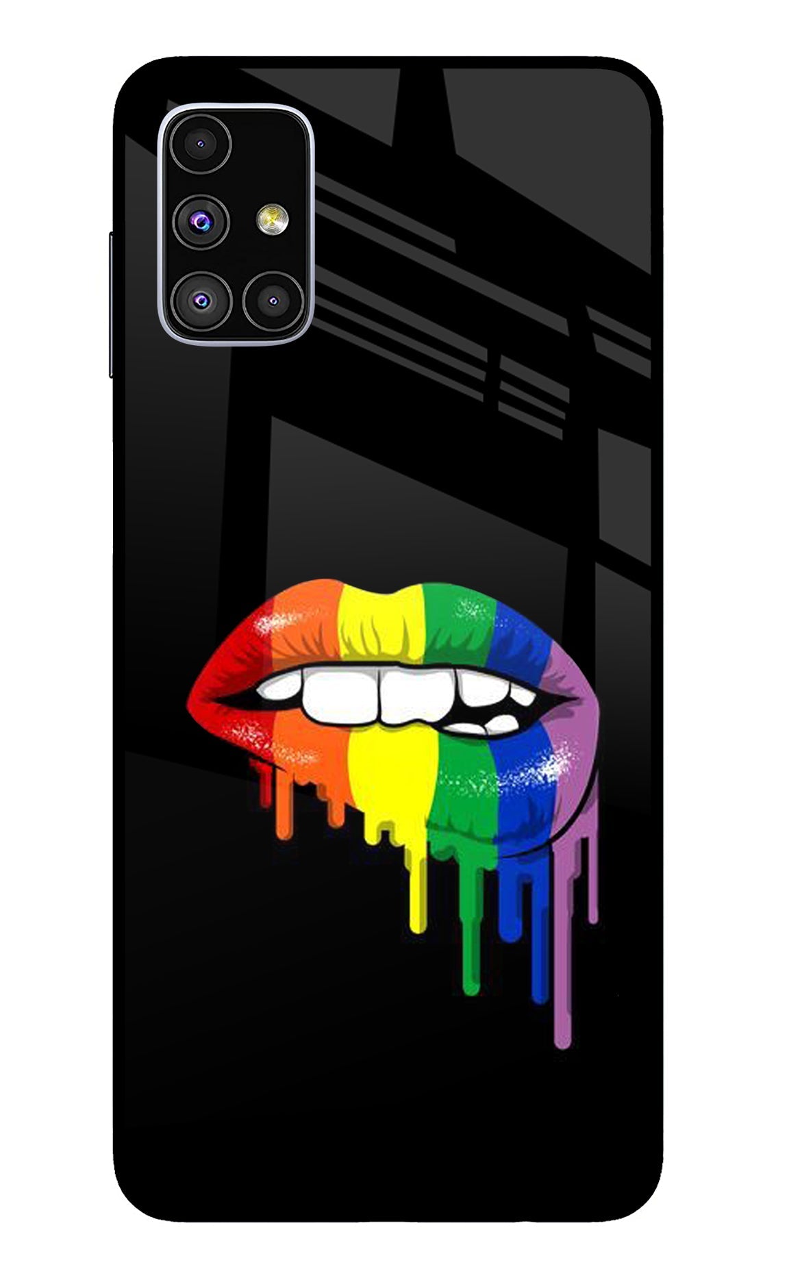 Lips Biting Samsung M51 Glass Case