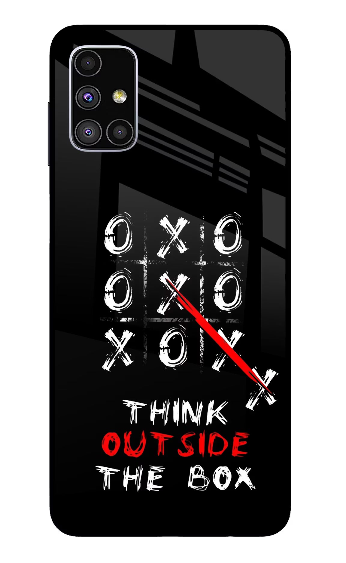 Think out of the BOX Samsung M51 Glass Case Back Cover by Casekaro