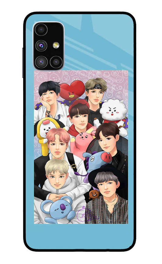 BTS with animals Samsung M51 Glass Case