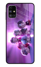 BTS Chibi Samsung M51 Glass Case Back Cover by Casekaro