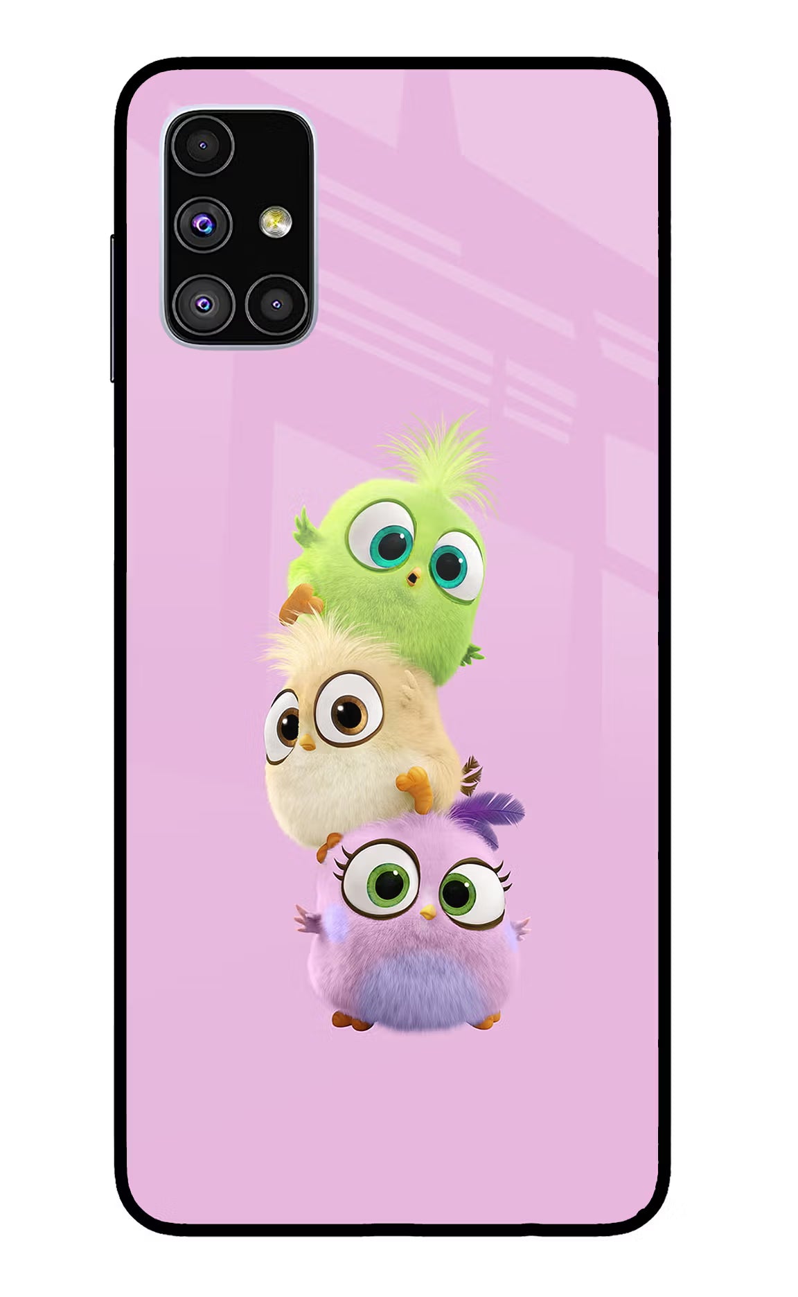 Cute Little Birds Samsung M51 Glass Case Back Cover by Casekaro