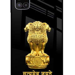 Satyamev Jayate Golden Samsung M51 Glass Case