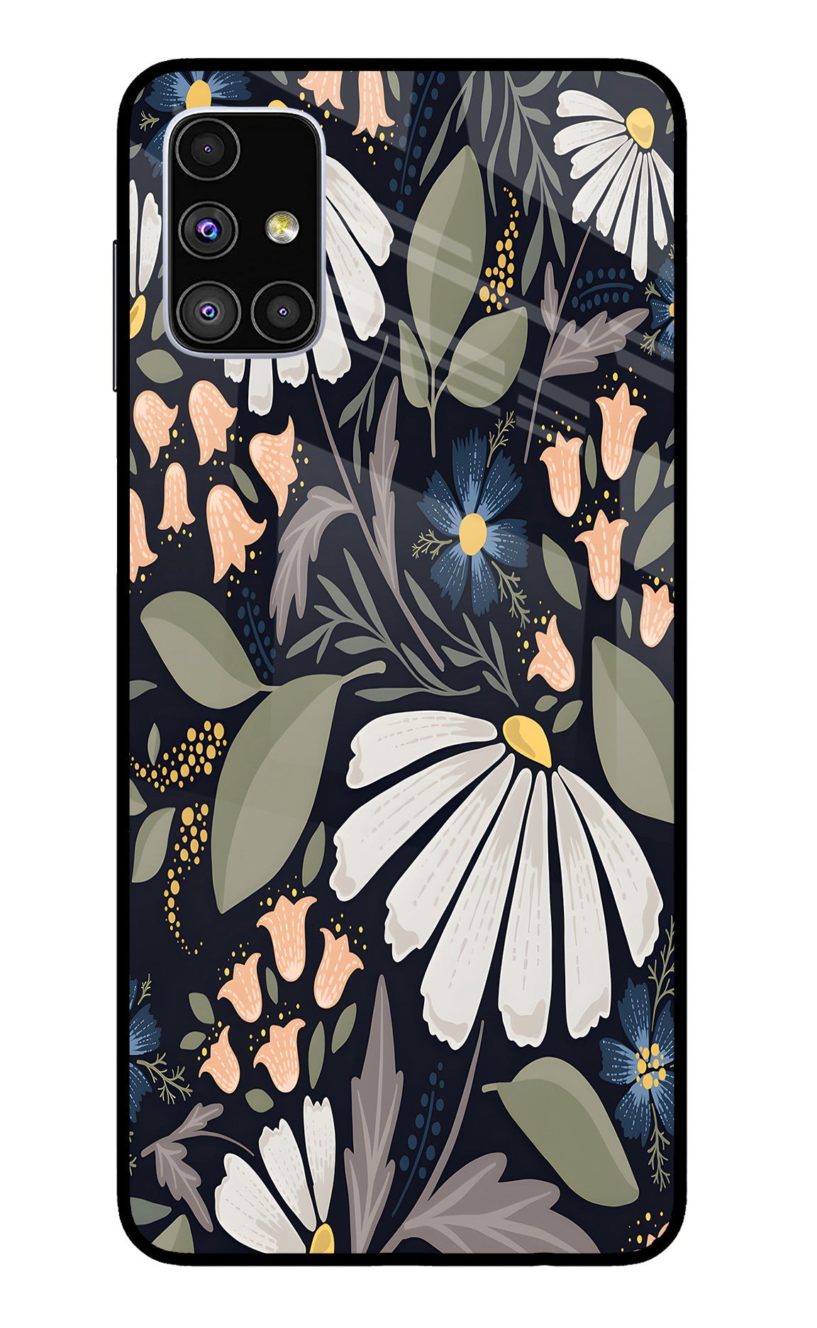 Flowers Art Samsung M51 Glass Case