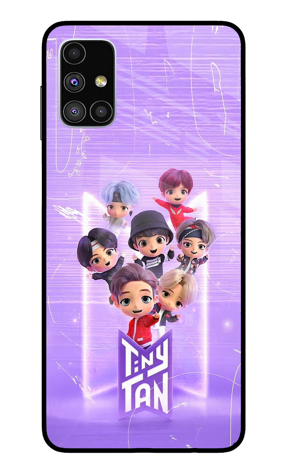 BTS Tiny Tan Samsung M51 Glass Case