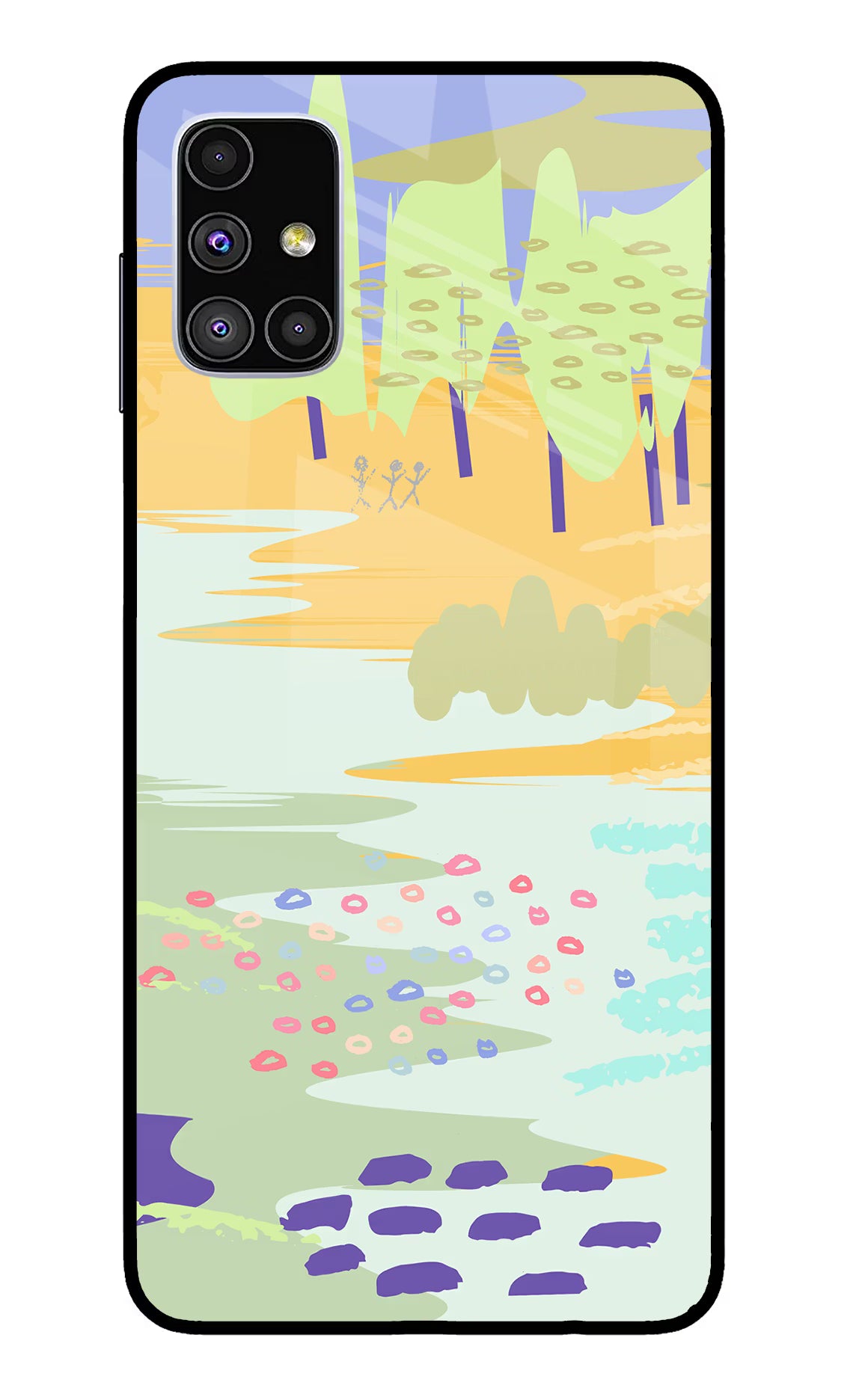 Scenery Samsung M51 Glass Case Back Cover by Casekaro