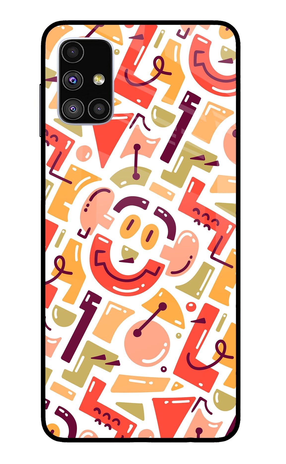 Doodle Pattern Samsung M51 Glass Case