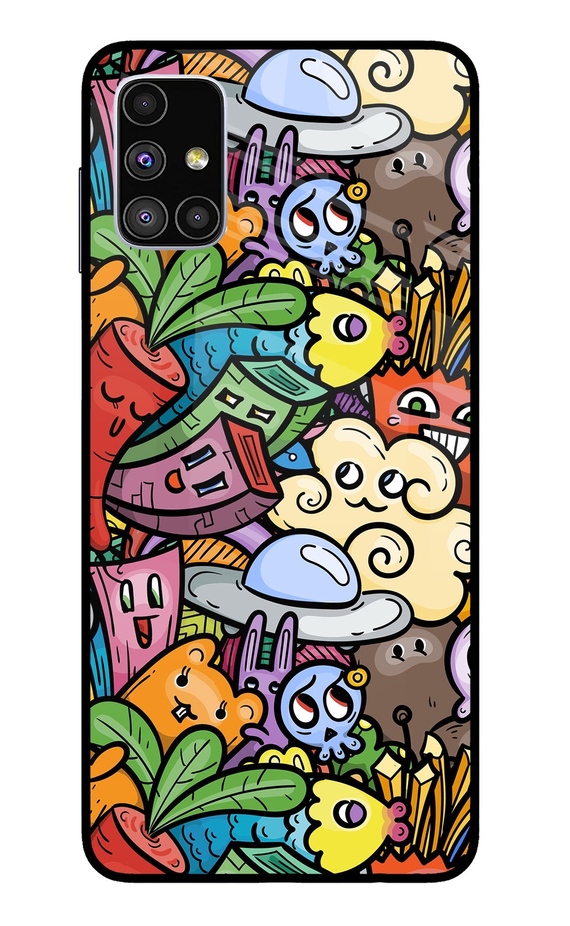 Veggie Doodle Samsung M51 Glass Case