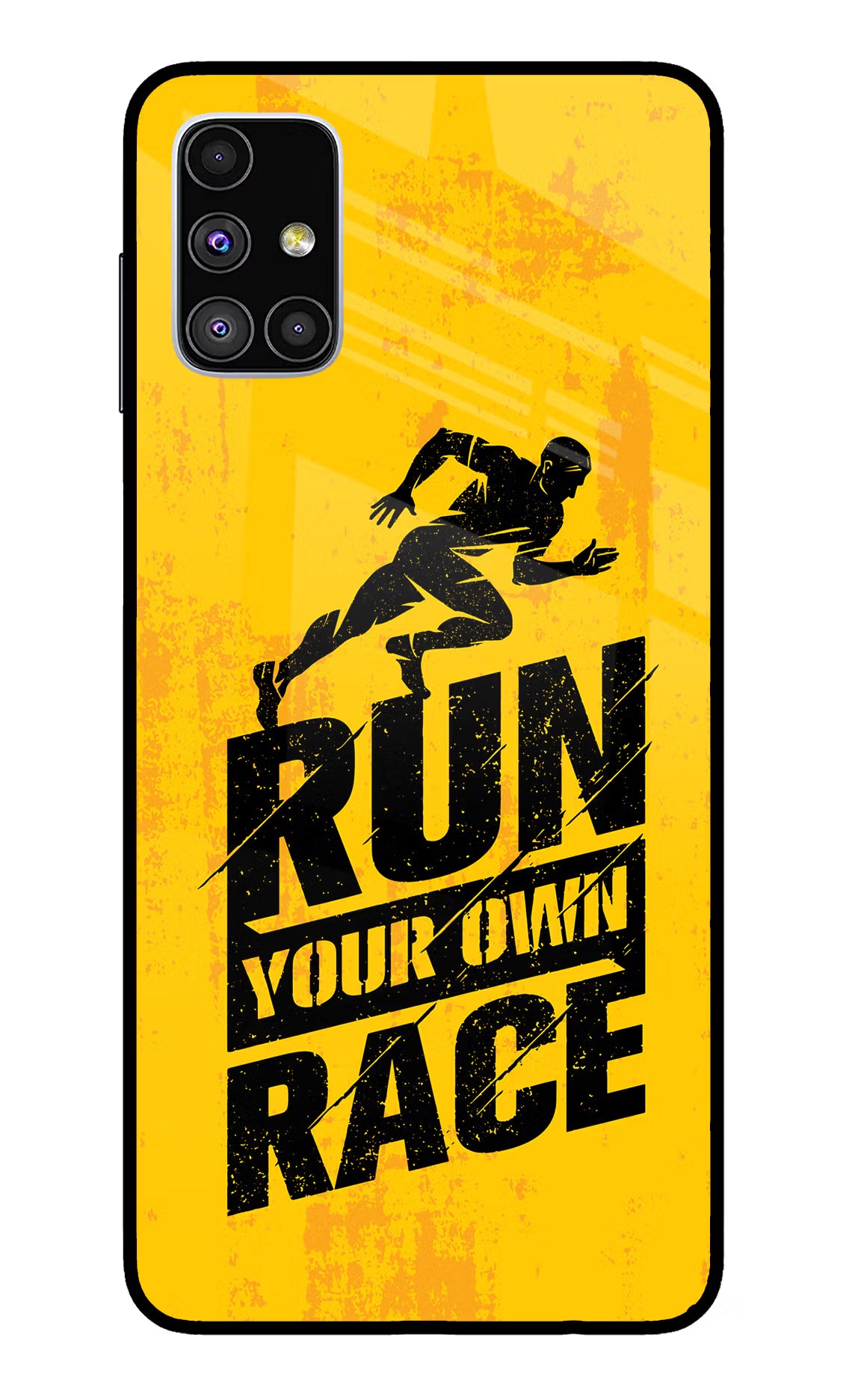 Run Your Own Race Samsung M51 Glass Case Back Cover by Casekaro