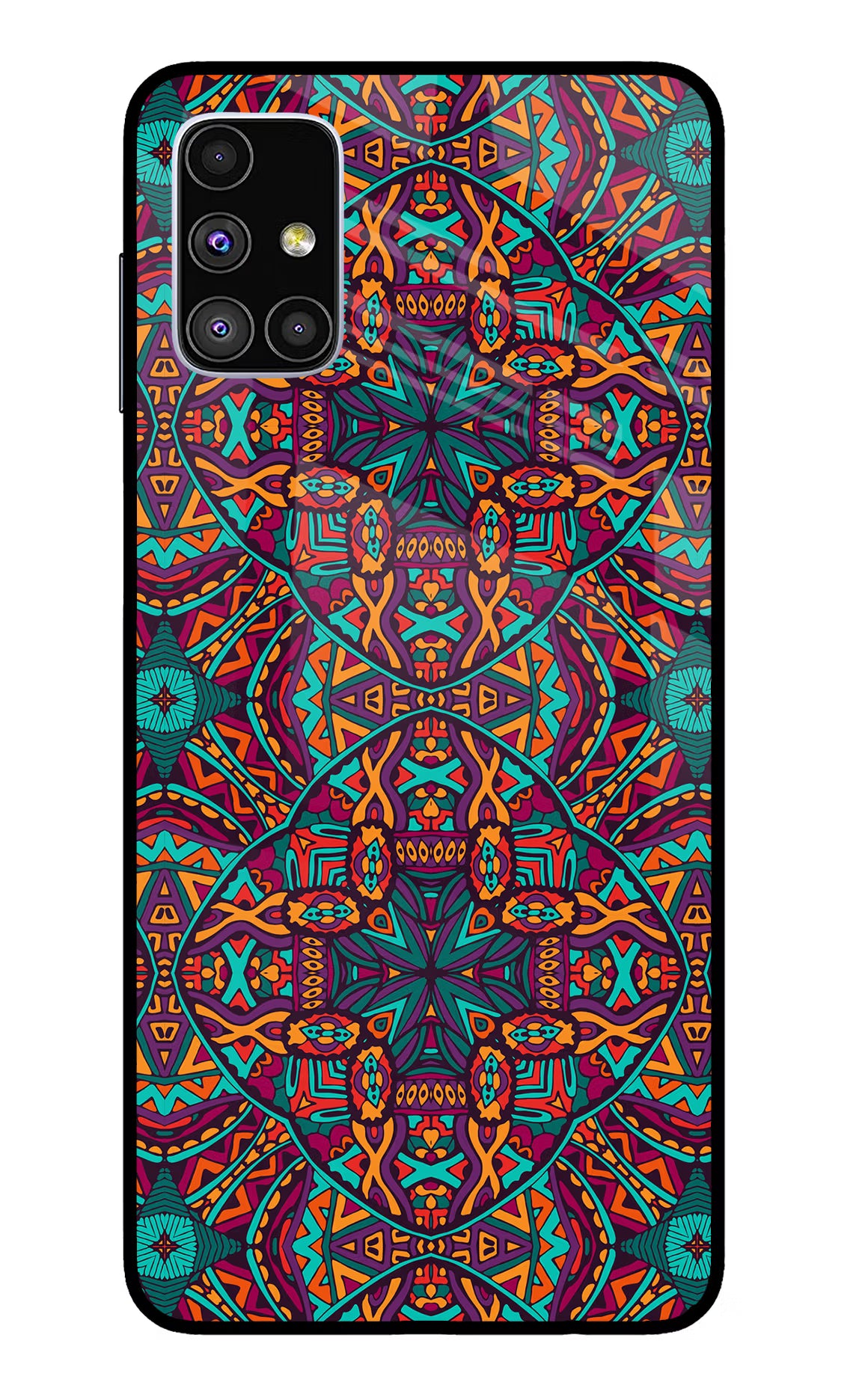 Colour Mandala Samsung M51 Glass Case Back Cover by Casekaro