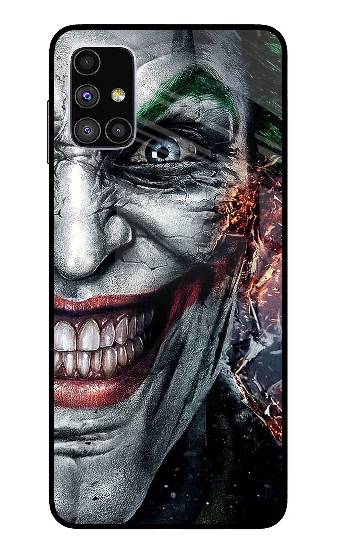 Joker Cam Samsung M51 Glass Case Back Cover by Casekaro