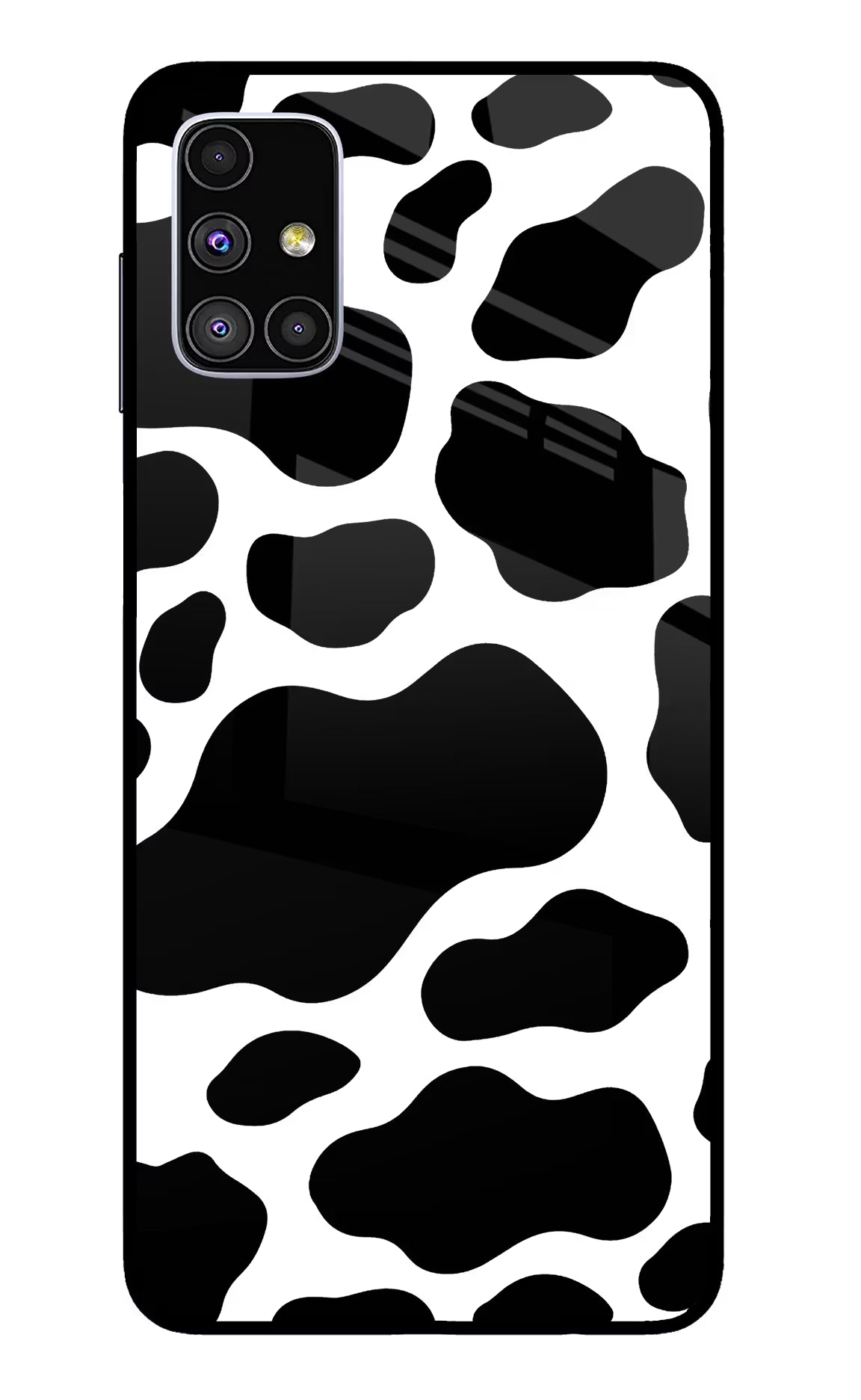 Cow Spots Samsung M51 Glass Case Back Cover by Casekaro