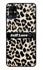Leopard Print Self Love Samsung M51 Glass Case