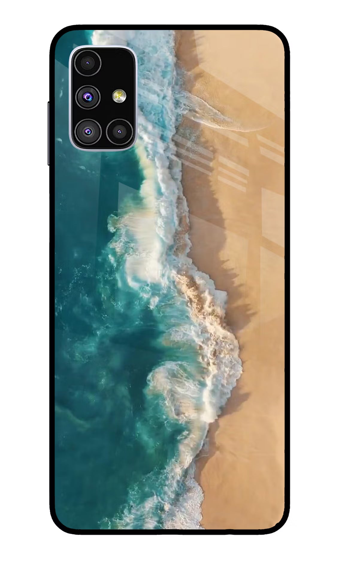 Ocean Beach Samsung M51 Glass Case Back Cover by Casekaro