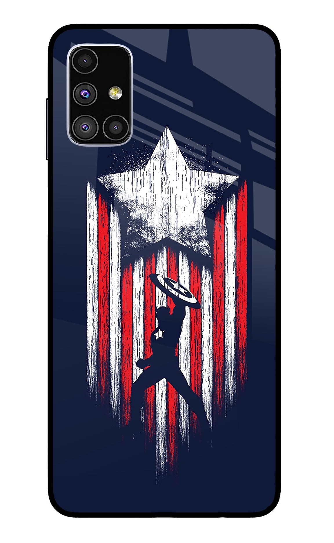 Captain America Marvel Art Samsung M51 Glass Case