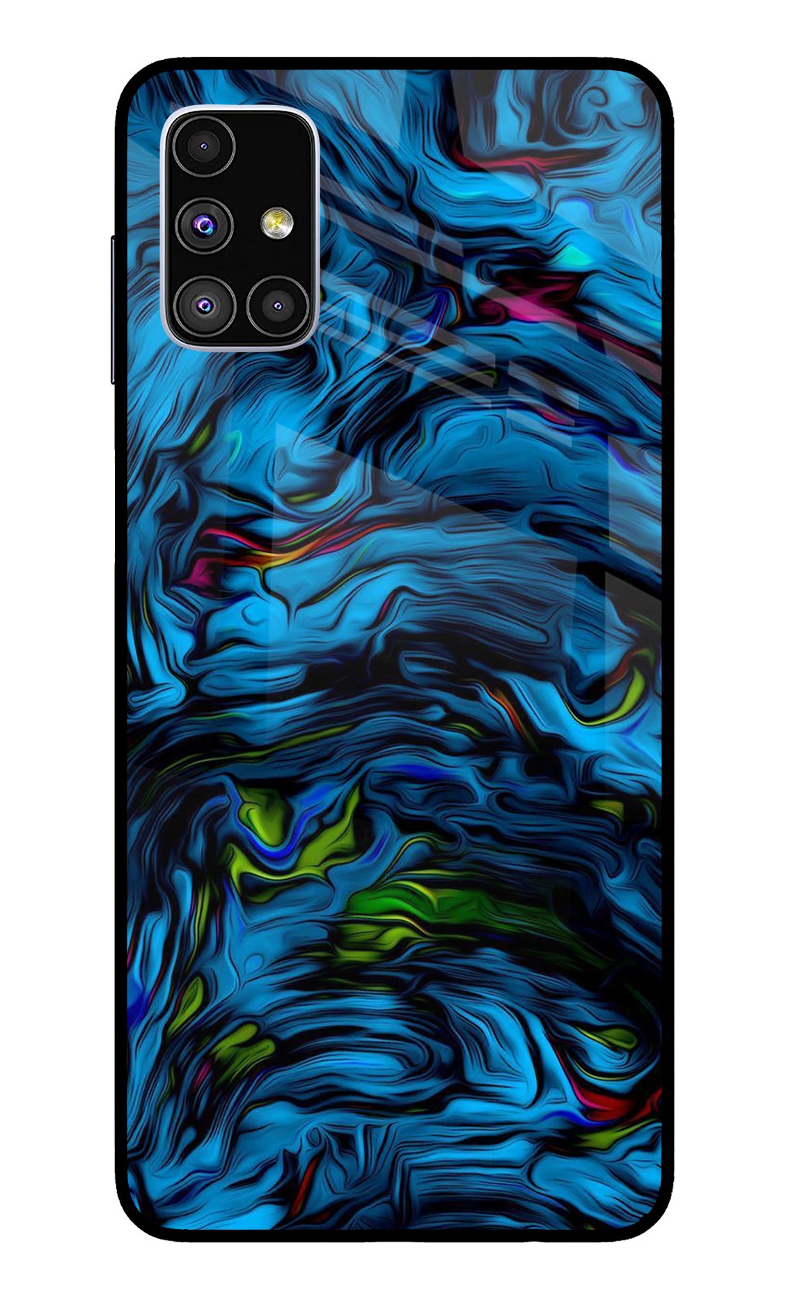 Dark Blue Abstract Samsung M51 Glass Case