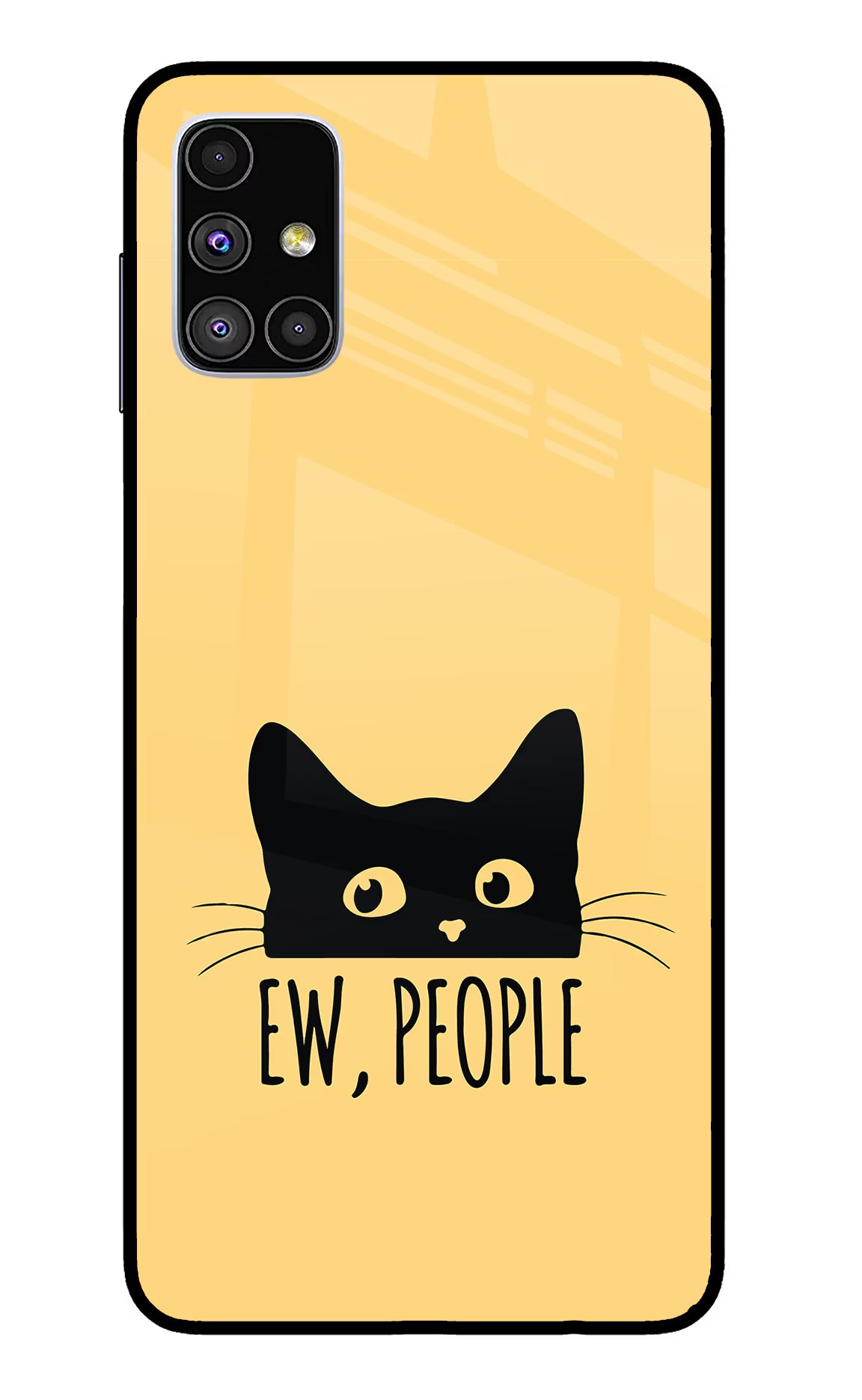 Ew People Catitude Samsung M51 Glass Case Back Cover by Casekaro