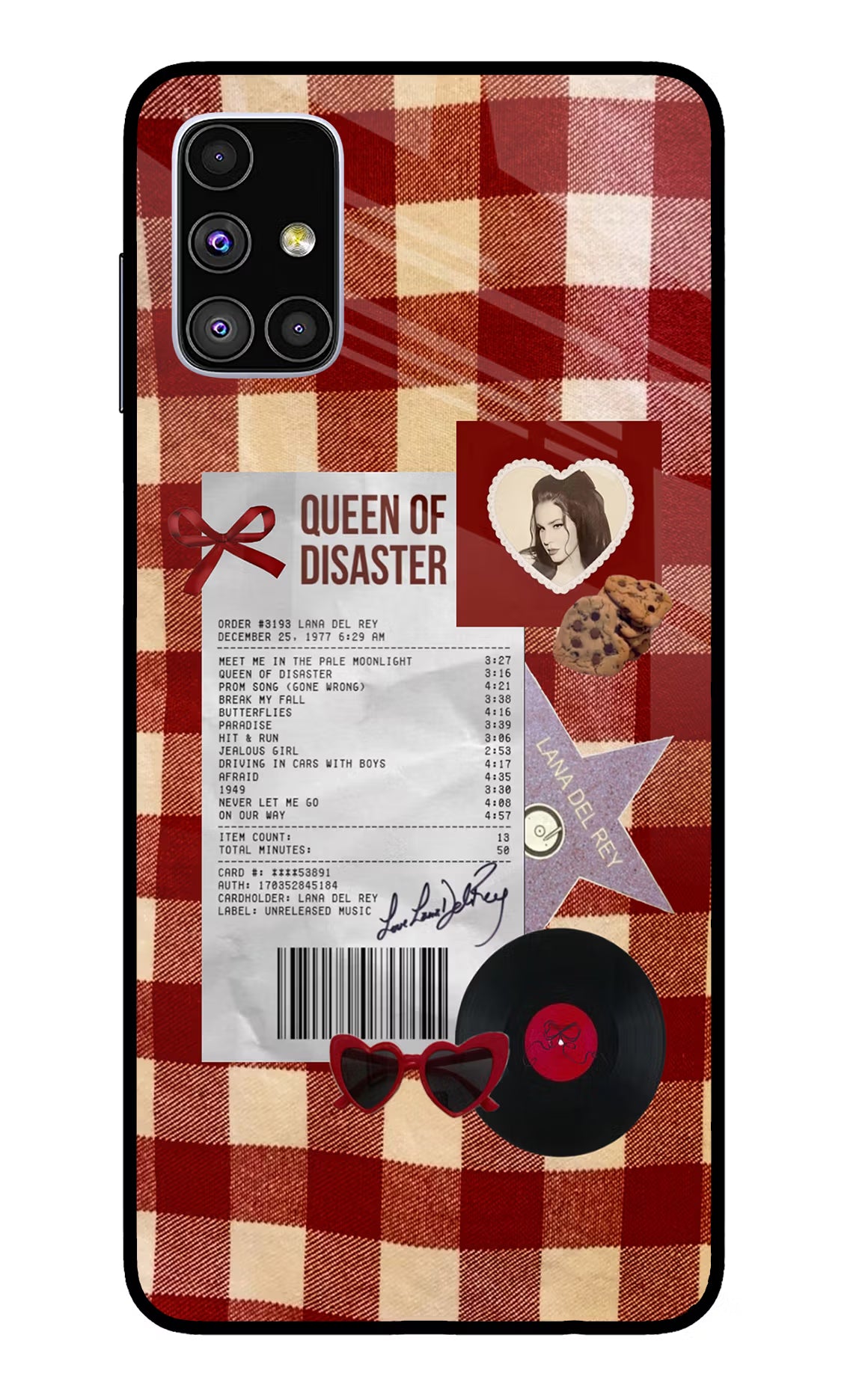 Queen of Disaster Samsung M51 Glass Case Back Cover by Casekaro