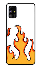 Fired Up – White Samsung M51 Glass Case