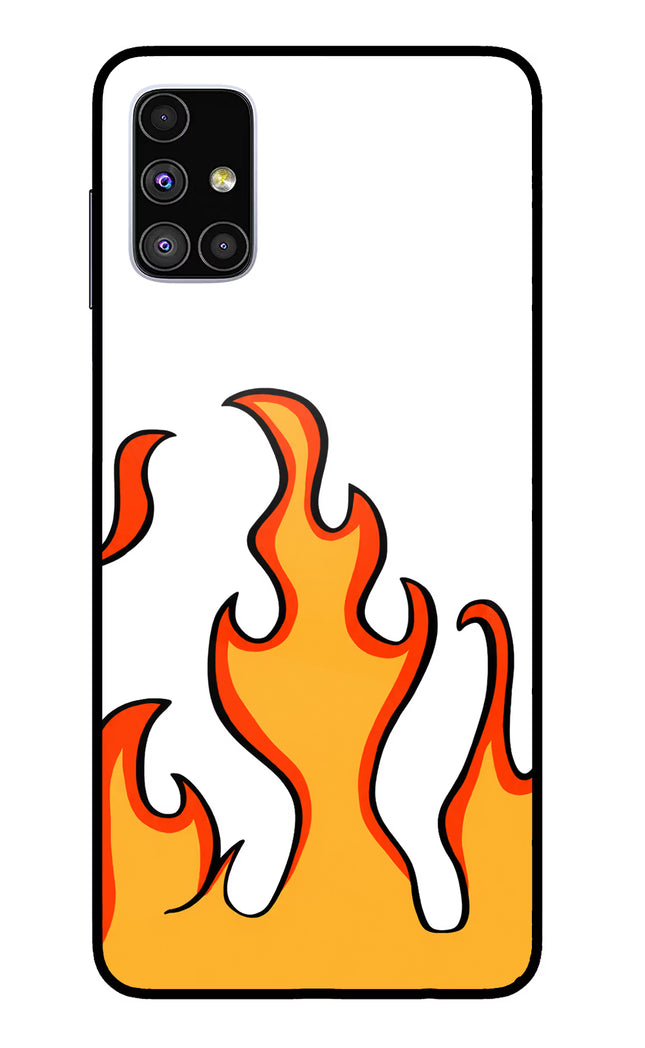 Fired Up – White Samsung M51 Glass Case