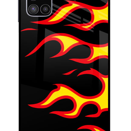 Side Sweep Flames Samsung M51 Glass Case