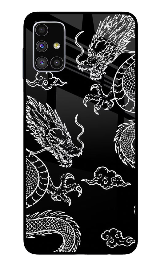 Twin Dragons Samsung M51 Glass Case