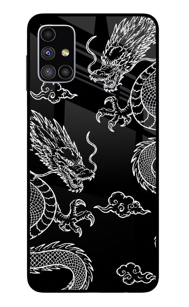 Twin Dragons Samsung M51 Glass Case