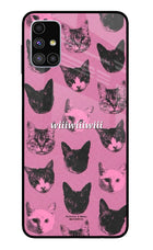 Pink Cats Samsung M51 Glass Case