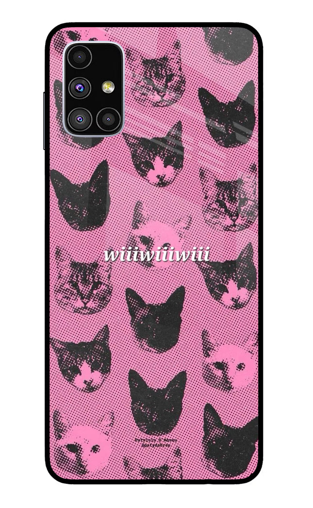Pink Cats Samsung M51 Glass Case