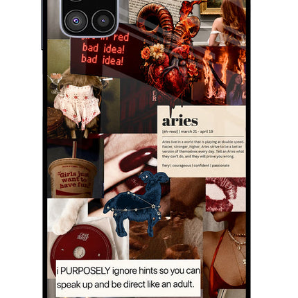 Zodiac Aries Samsung M51 Glass Case