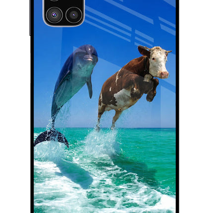 Dolphin vs Cow Samsung M51 Glass Case